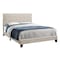 Monarch Specialties Bed, Queen Size, Platform, Bedroom, Frame, Upholstered, Linen Look, Wood Legs, Beige, Black I 5921Q - alternate 1
